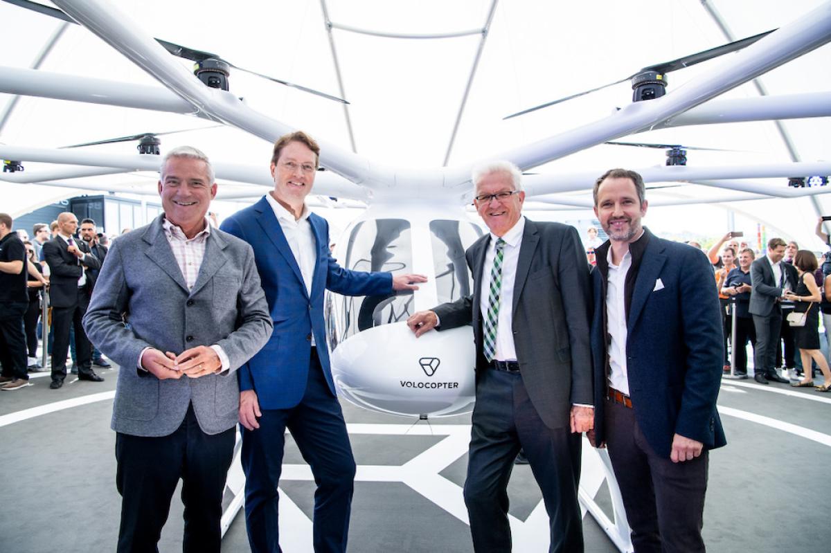 Erster urbaner Flug des Volocopter in Europa