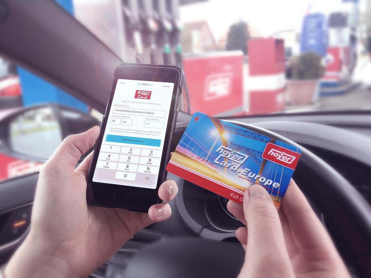 PACE Drive-App integriert Hoyer Tankkarte