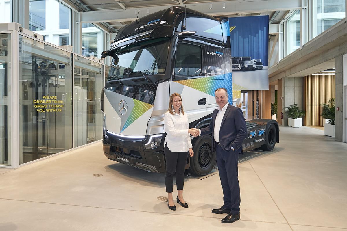 Absichtserklärung für Bestellung über 50 eActros LongHaul: Tevex Logistics setzt auf E-Sattelzugmaschine mit Stern