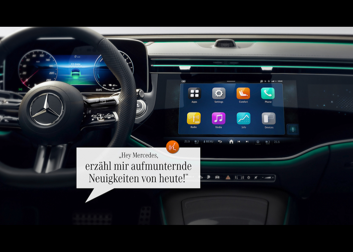 MBUX Sprachassistent und eine KI-gesteuerte Wissensfunktion ermöglichen natürliche Gespräche mit Ihrem Mercedes-Benz