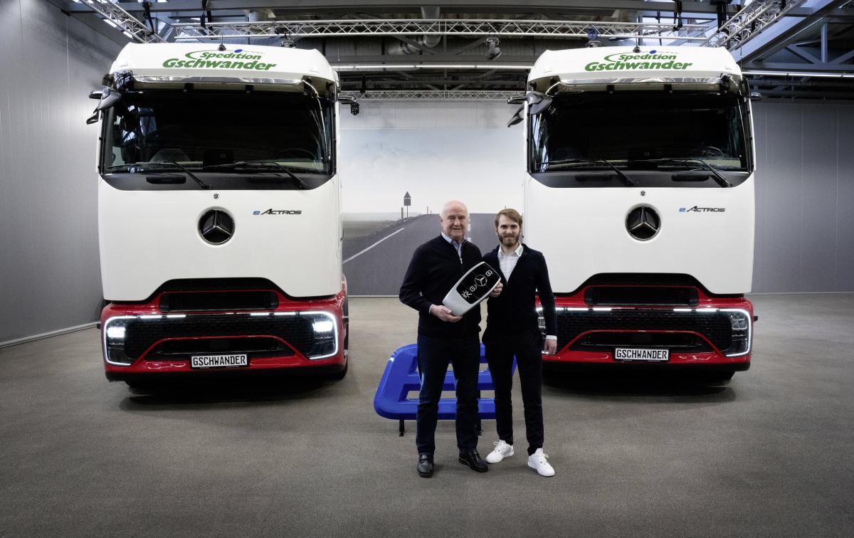 Mercedes-Benz Trucks elektrifiziert: Spedition Gschwander startet mit vier eActros 600 in die Elektromobilität