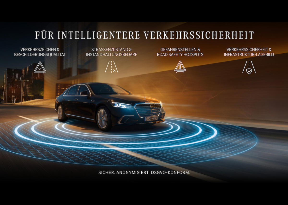 Mercedes-Benz treibt die Digitalisierung der Verkehrsinfrastruktur voran: Fahrzeugdaten für sicherere und effizientere Mobilität