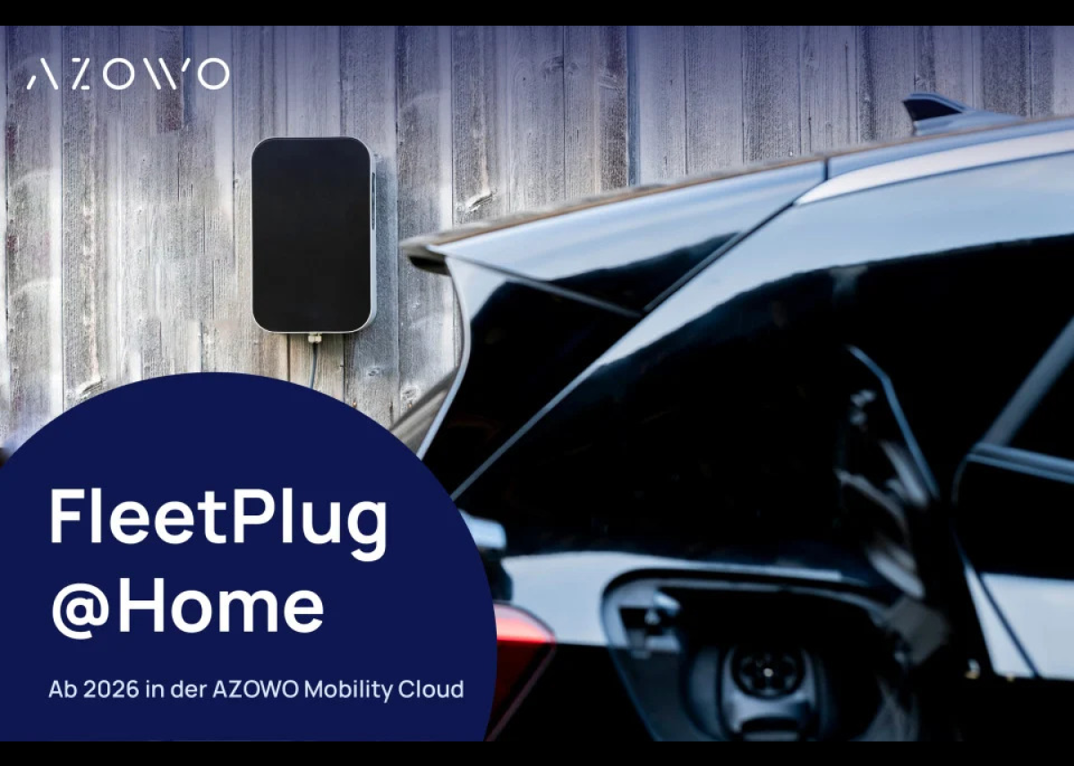 Heimladen ohne Wallbox: AZOWO Mobility Cloud macht ab 2026 Laden von E-Dienstwägen mit Fahrzeugdaten möglich