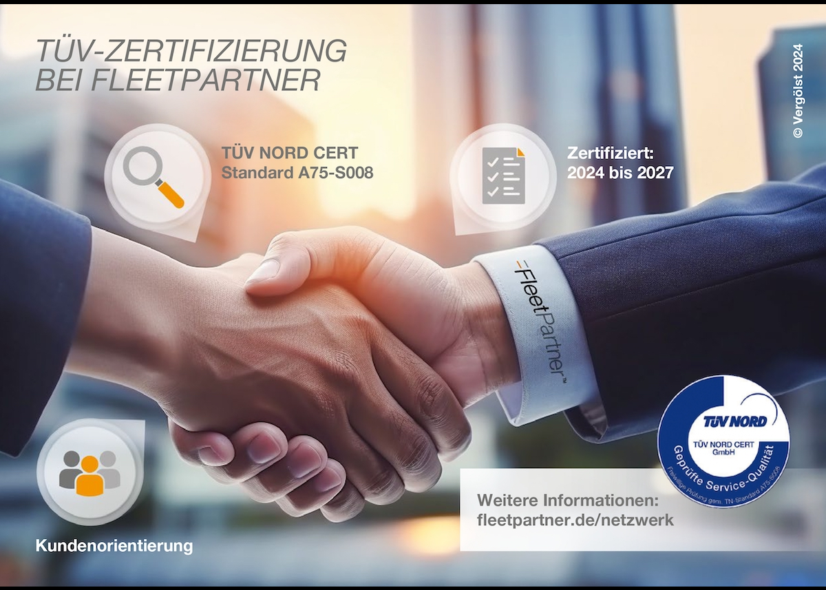 FLEETPARTNER: Servicequalität im TÜV NORD CERT-Verfahren erneut bestätigt