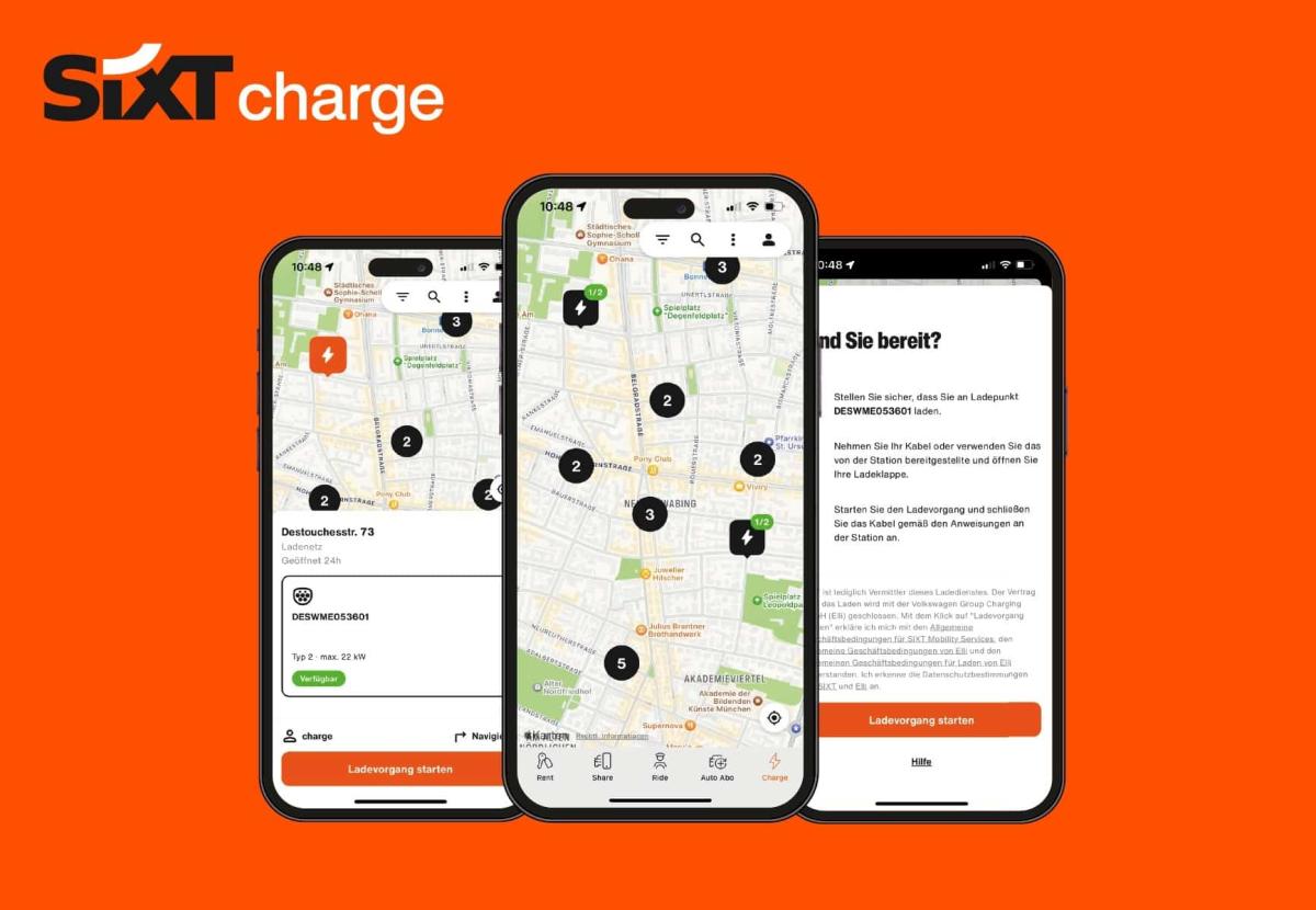 SIXT bietet Kunden als erster großer Autovermieter Ladelösung in eigener App – nahtloser Zugang zu hunderttausenden Ladepunkten in Deutschland und Europa