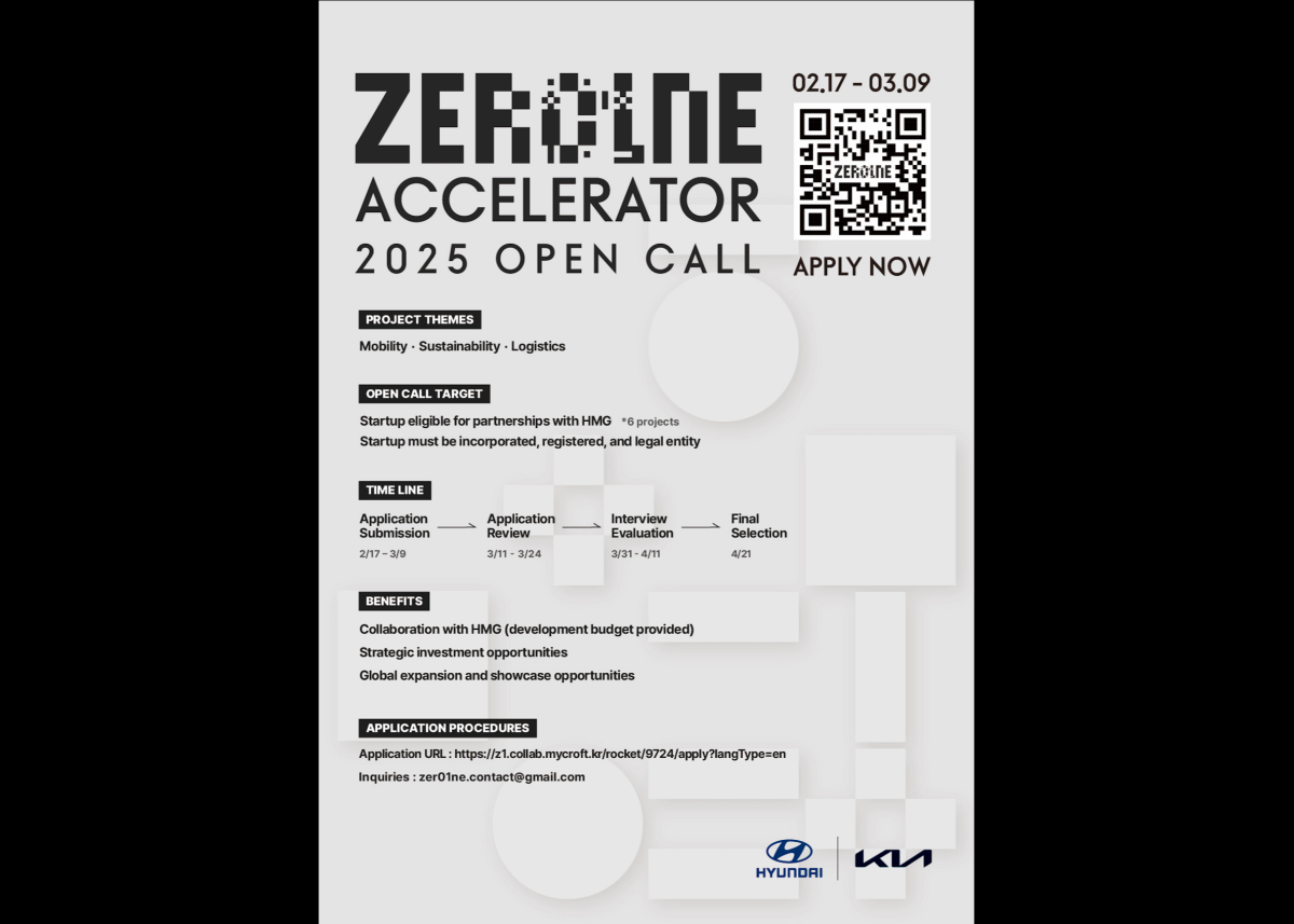 Hyundai Motor Group lädt wieder Start-ups zur offenen Innovationsplattform ZER01NE Accelerator ein