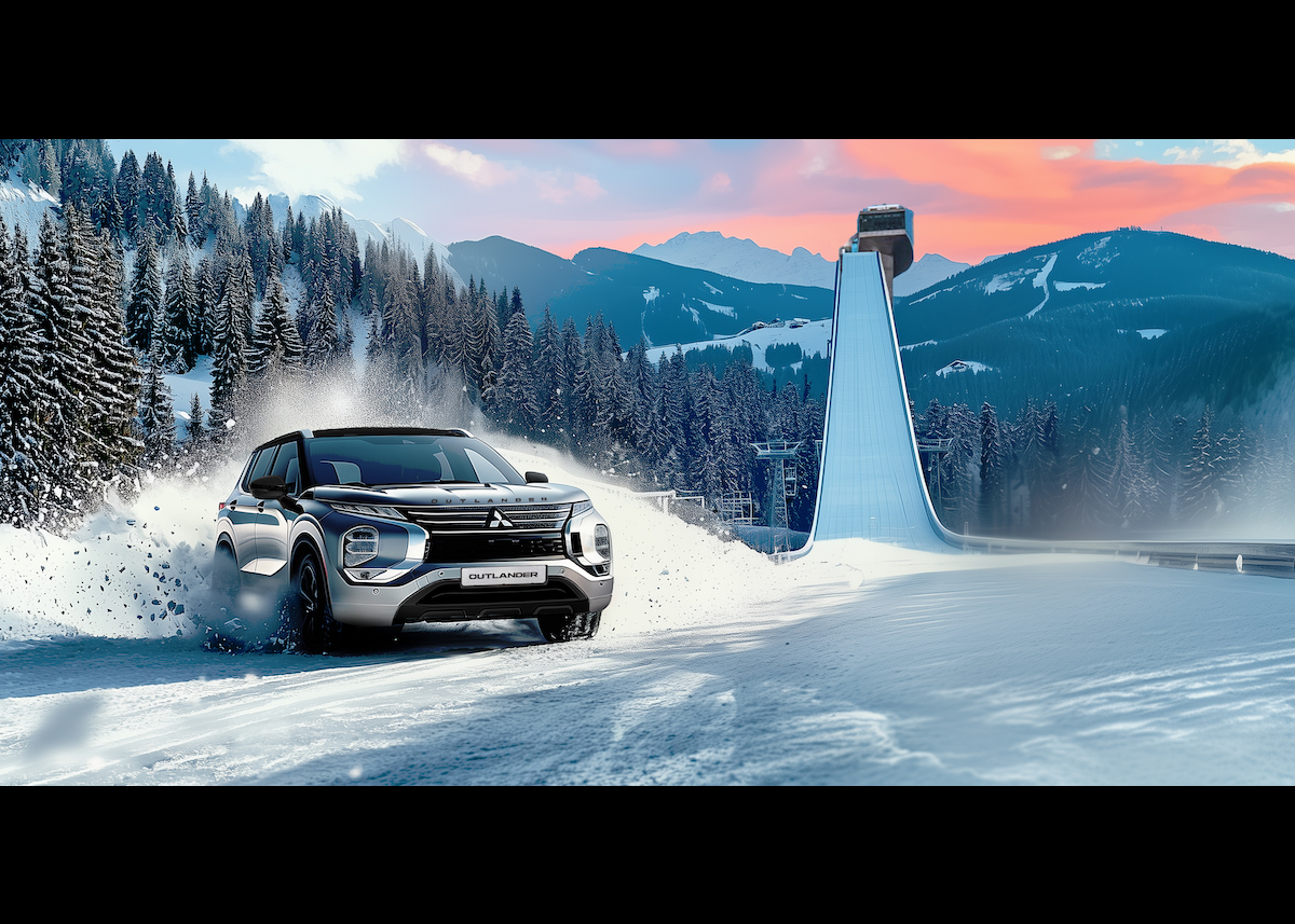 Faszinierende KI-Bilder Kunst: Die Reise des neuen Mitsubishi Outlander PHEV von Japan nach Deutschland – Ein visuelles Abenteuer