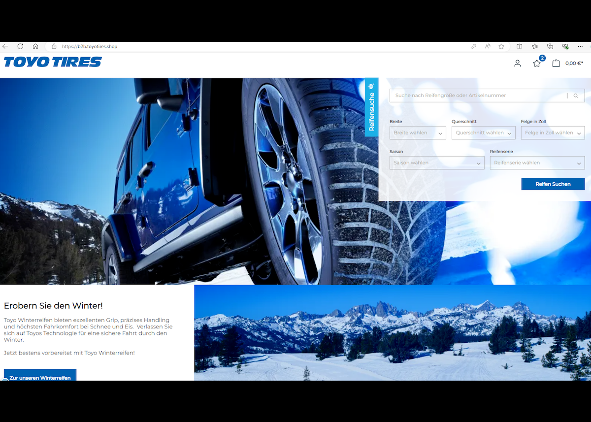 Ein neuer Schritt in die digitale Zukunft: TOYO TIRES startet einen neuen B2B-Webshop und einen neuen Merchandise-Shop in Europa