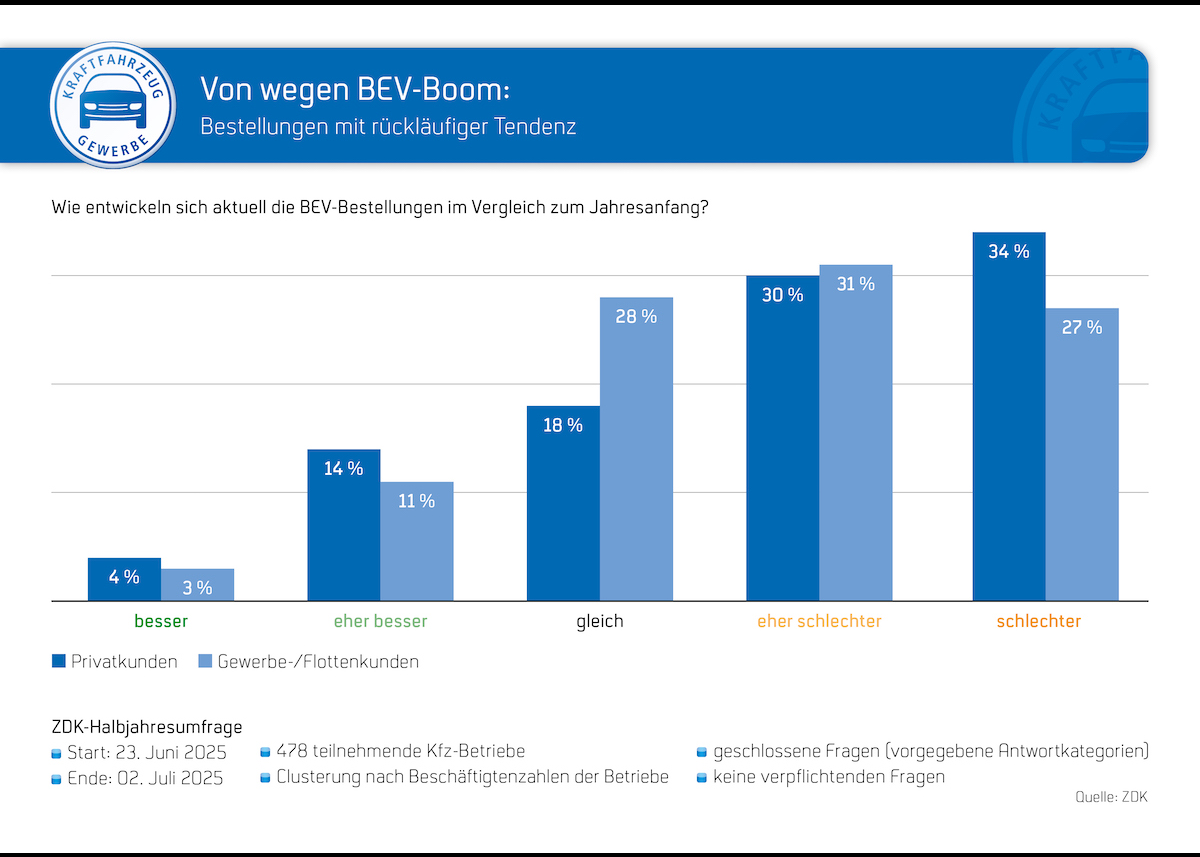 Kfz-Gewerbe warnt: Eigenzulassungen täuschen über E-Auto-Flaute hinweg