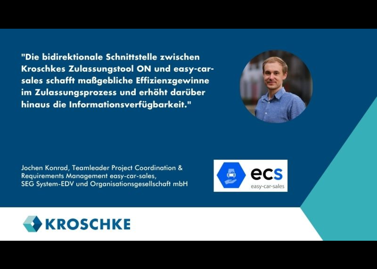 Kroschke und SEG: Neue Schnittstelle zur Optimierung von Zulassungsprozessen im Autohandel