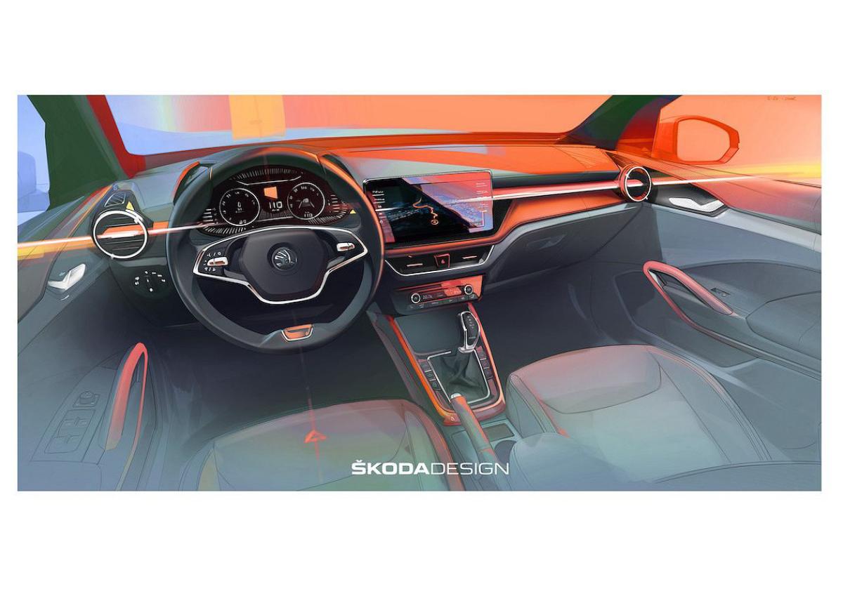 Erster Eindruck vom Innenraum des neuen ŠKODA FABIA