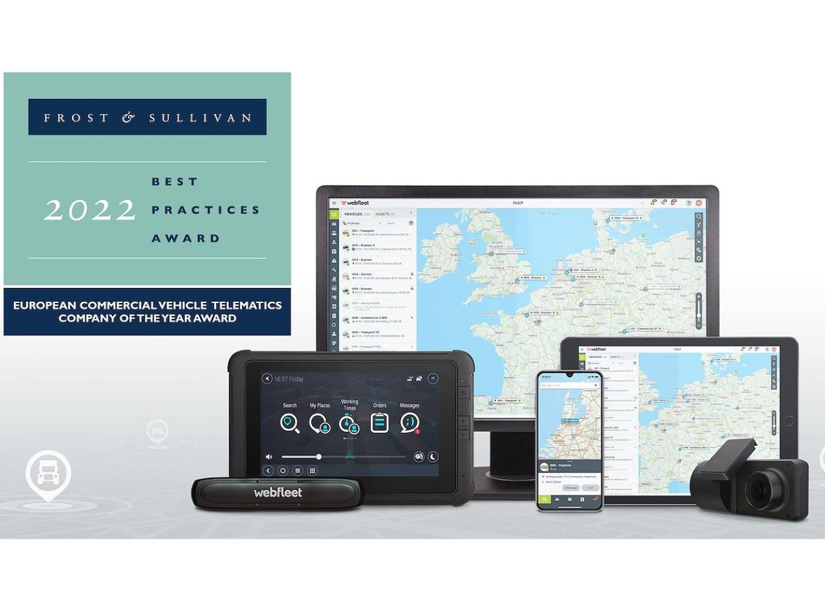 Frost & Sullivan ernennt Webfleet zum europäischen Telematikunternehmen des Jahres 2022 für gewerbliche Flotten