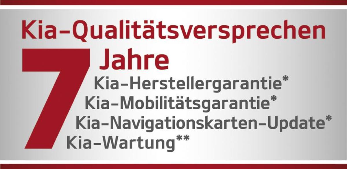 7-Jahre-Kia-Qualitätsversprechen um 7 Jahre Mobilitätsgarantie