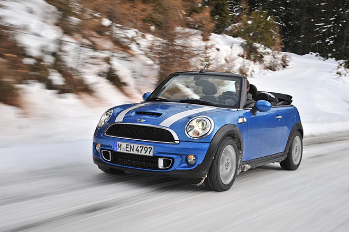 Cabrio Fahren im Winter