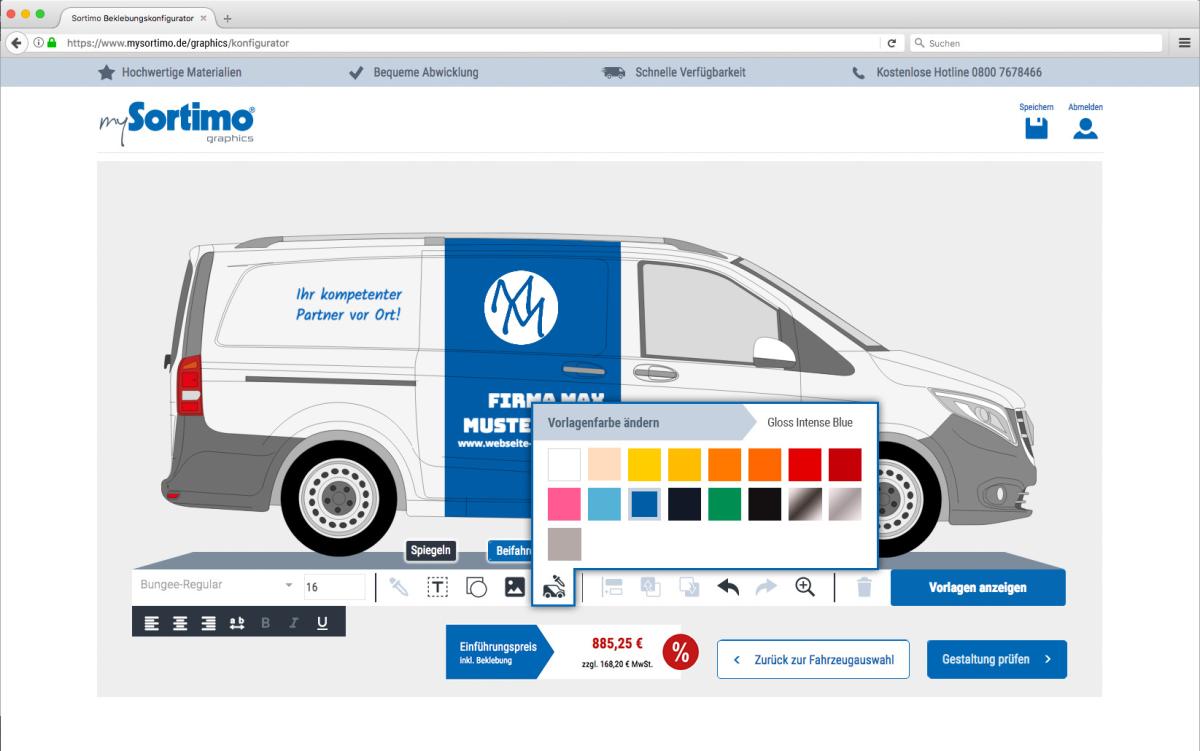 Individuelle Fahrzeugbeklebung mit neuem Sortimo-Service