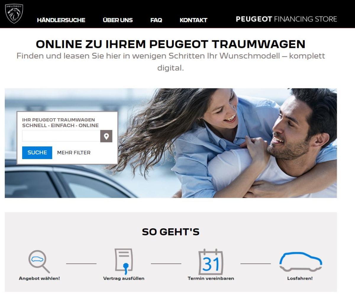Autokauf online: Peugeot startet neuen Financing Store