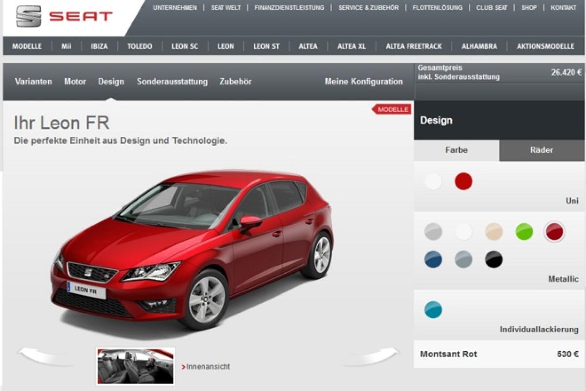 Seat Online-Konfiguratoren 