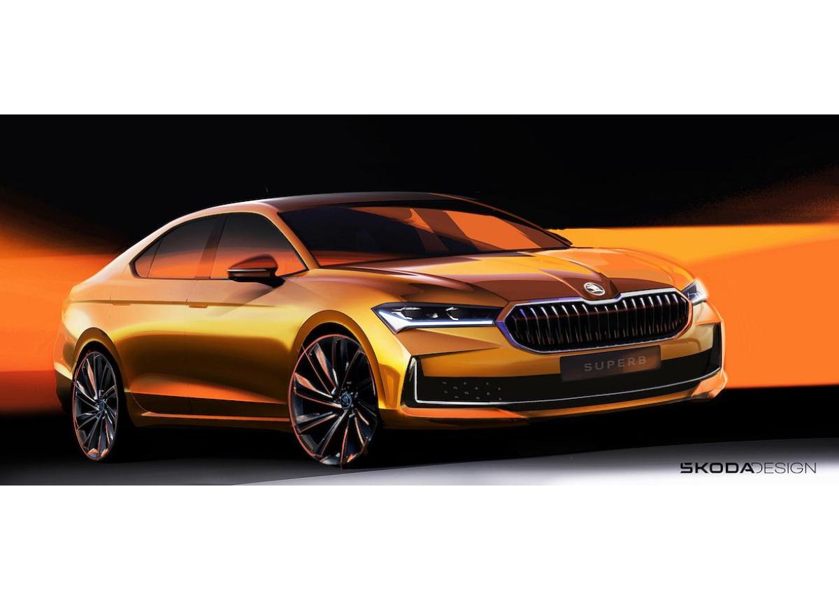 Škoda Auto veröffentlicht Exterieurskizzen der vierten Superb-Generation