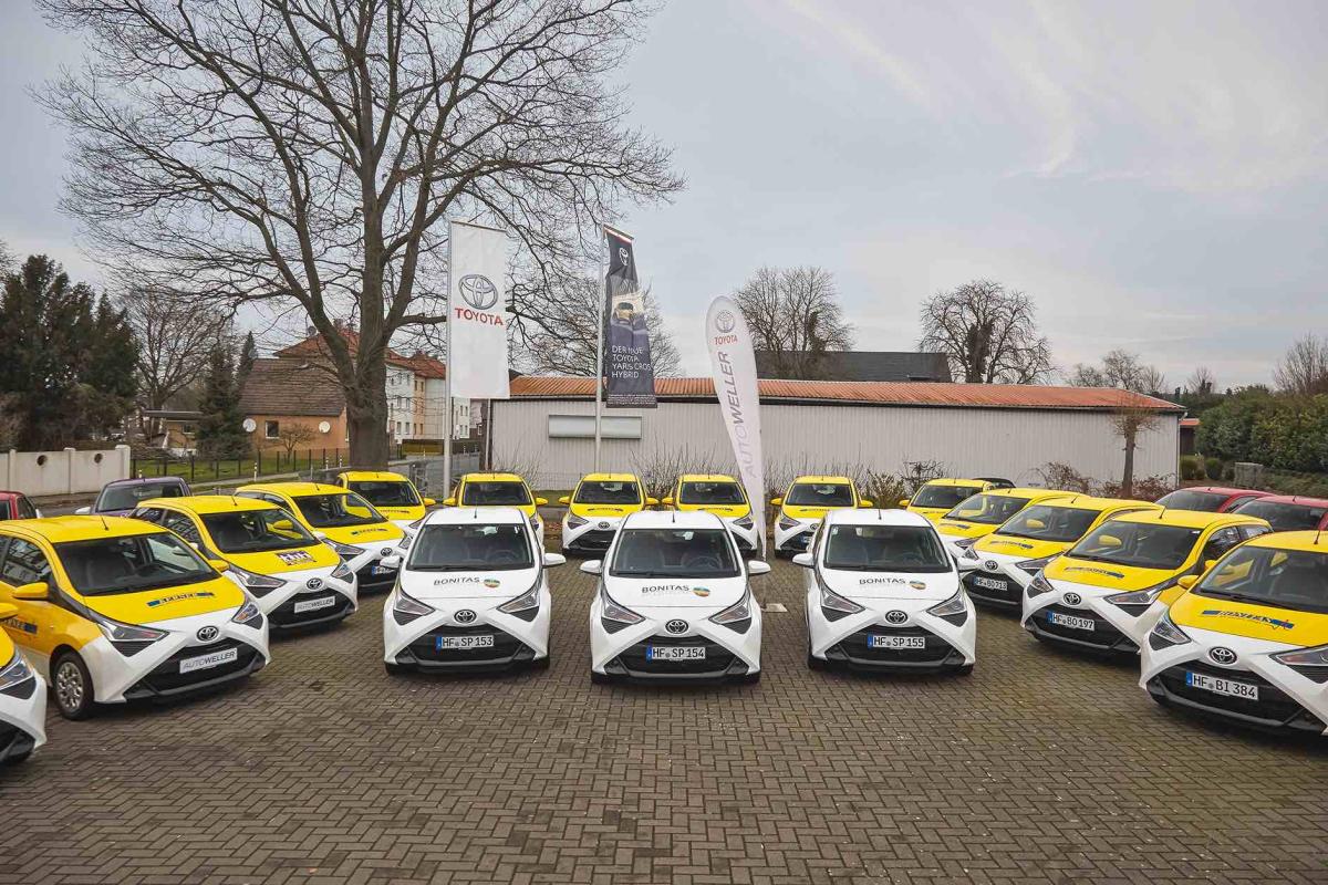 120 Toyota Aygo für die Bonitas Pflegegruppe