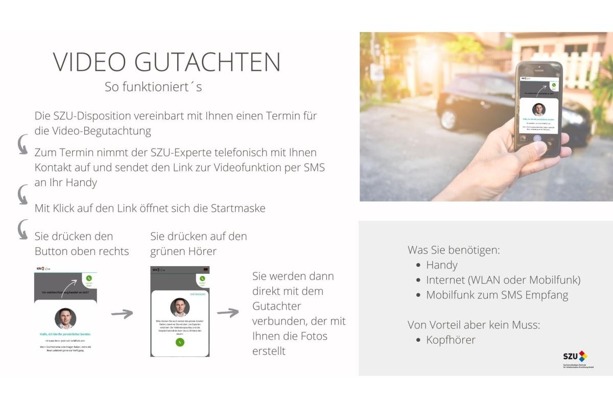 SZU-Video-Gutachten - Innovative Entwicklung in der Schadenabwicklung