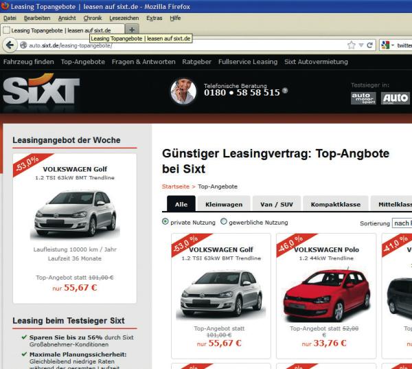Sparpotenzial Sonderangebot