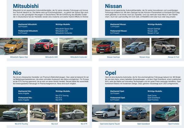 Marktübersicht relevanter Automobilhersteller